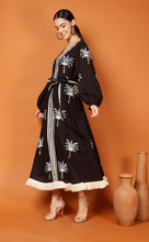 Load image into Gallery viewer, DUBAI PALM/STRIPE DRESS