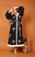 Load image into Gallery viewer, DUBAI PALM/STRIPE DRESS