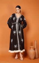 Load image into Gallery viewer, DUBAI PALM/STRIPE DRESS