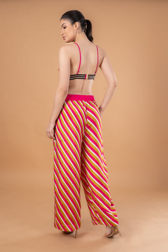 ANNA PALAZZO PANTS - PINK STRIPES