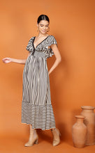 Load image into Gallery viewer, DUBAI STRIPES FRILL DRESS