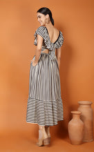 Load image into Gallery viewer, DUBAI STRIPES FRILL DRESS