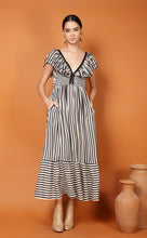 Load image into Gallery viewer, DUBAI STRIPES FRILL DRESS