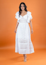 Load image into Gallery viewer, IRIS FRILL SLEEVE LACE DRESS