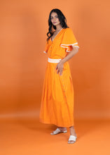 Load image into Gallery viewer, POPPY MAXI SKIRT W LACE BELT TANGERINE