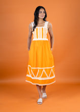 Load image into Gallery viewer, POPPY STRAP LACE DRESS TANGERINE