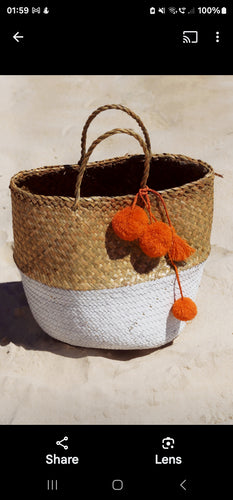 Beautiful Pom Pom basket