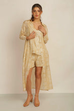 Load image into Gallery viewer, SUN LUREX SHIRT DRESS WITH SASH BELT