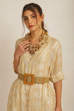Load image into Gallery viewer, SUN LUREX SHIRT DRESS WITH SASH BELT