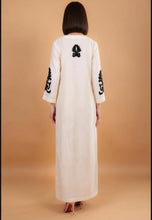 Load image into Gallery viewer, VICKY SIMONE MAXI DRESS ECRU/BLACK SEQUINS