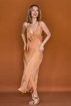 Load image into Gallery viewer, MOLLY V NECK SLIP DRESS - COPPER