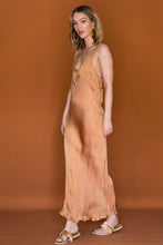 Load image into Gallery viewer, MOLLY V NECK SLIP DRESS - COPPER