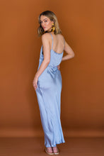Load image into Gallery viewer, MOLLY V NECK SLIP DRESS- BLUE