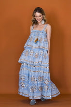 Load image into Gallery viewer, AYANA 3 TIER MAXI DRESS BLUE