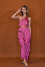 Load image into Gallery viewer, MOLLY  ONE-SHLDER DRESS w SASH BELT - PINK