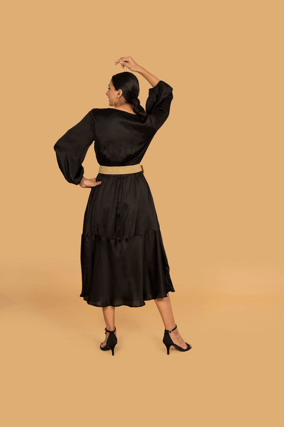 AUDREY BLACK DRESS w BELT AUDREY BLACK DRESS w BELT