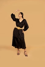 Load image into Gallery viewer, AUDREY BLACK DRESS w BELT