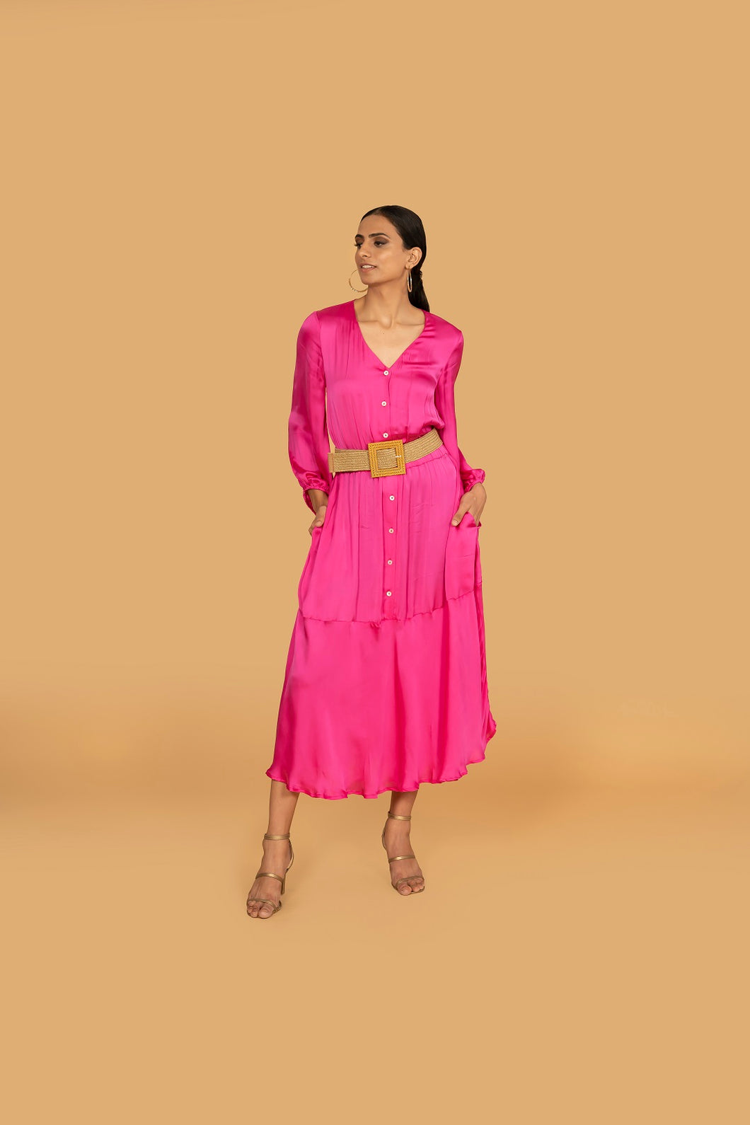 AUDREY PINK DRESS w BELT AUDREY PINK DRESS w BELT