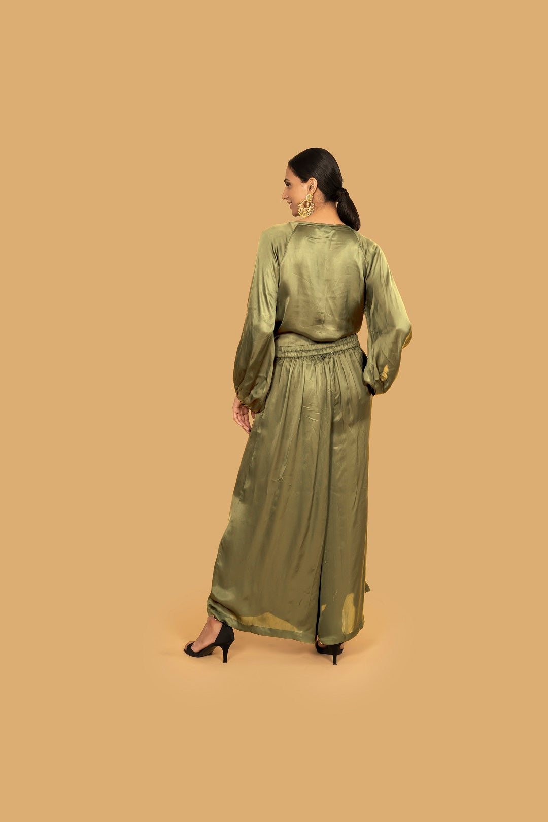 AUDREY PISTACHIO PALAZZO PANTS