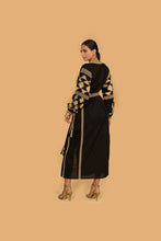 Load image into Gallery viewer, ATHENA TASSEL DRESS BLACK w SASH BELT