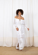 Load image into Gallery viewer, HEIDY Maxi White Dress with Sash Belt