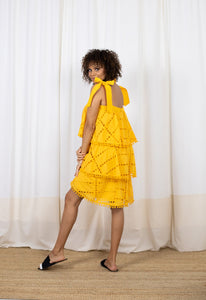 HEIDY 3-Tier Marigold Short Dress