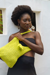 MALEE CROCHET TOTE - LIME