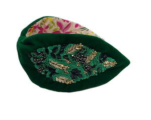 Beautifully crafted Head Band- Green with sequins